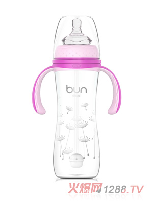 貝優(yōu)能纖巧型帶柄自動(dòng)寬口玻璃奶瓶280ml