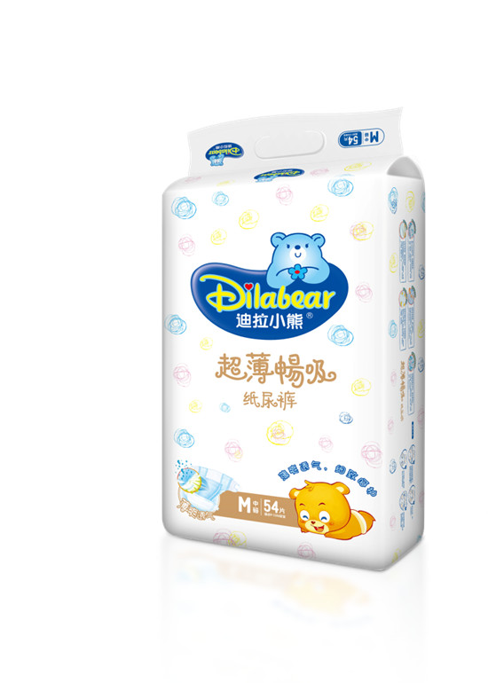 迪拉小熊超薄暢吸紙尿褲M54片