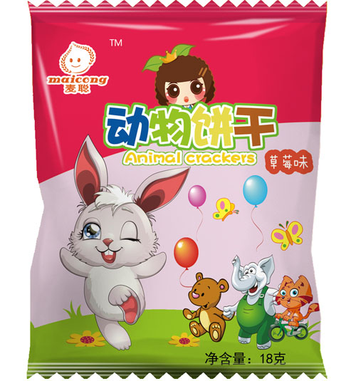 麥聰動物餅干草莓味