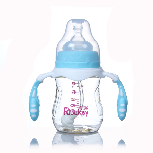 樂起寬口徑PPSU奶瓶藍(lán)色