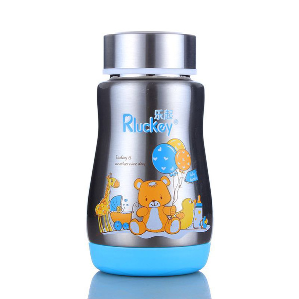 樂(lè)起不銹鋼保溫奶瓶 藍(lán)色無(wú)柄