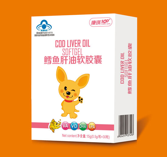 康琪100(小兔)鱈魚肝油軟膠囊30粒(紙盒)