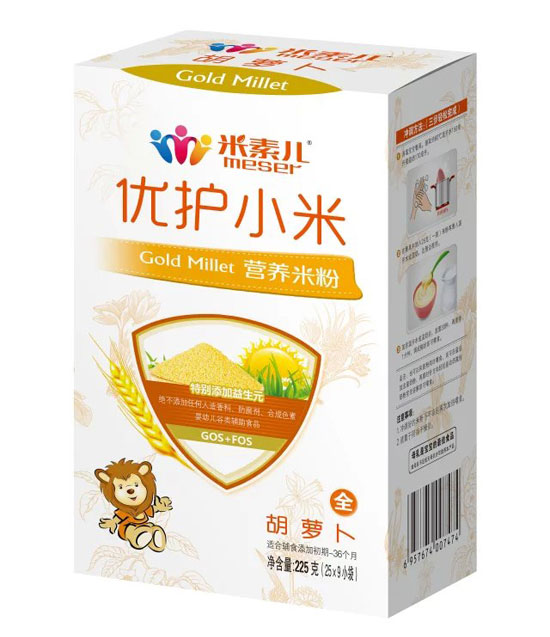 米素兒胡蘿卜優(yōu)護(hù)小米營養(yǎng)米粉盒裝