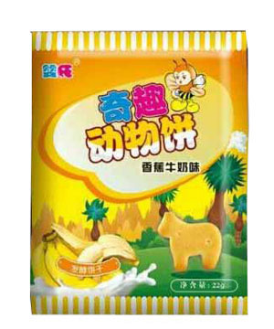 嬰氏香蕉牛奶味奇趣動(dòng)物餅干袋裝