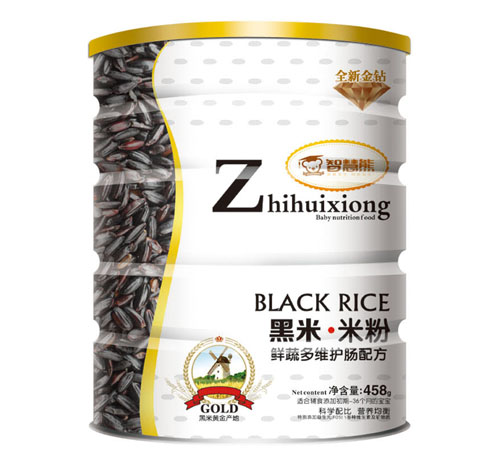 智慧熊鮮蔬多維護(hù)腸黑米米粉聽(tīng)裝